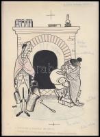 Gerő Sándor (1904-1977): Karikatúra Ernst Bevin angol külügyminiszterről. Megjelent a Ludas Matyiban 1947. Tus, ceruza, jelzett. 21x32 cm