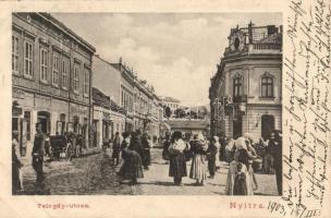 Nyitra, Nitra; Telegdy utca / Street, shops