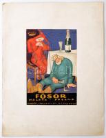 Hetényi Tibor (1891-1977) Fősör reklámterv. Akvarell, papír,  / Beer  commercial essay 13x19 cm