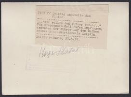 1938 Hitler Lipcsében, sajtófotó verzón  feliratozva, 13x18cm