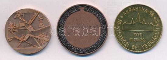 1998. "Győr 1598-1998 / Arrabona '98 - Nemzetközi Bélyegkiállítás" aranyozott fém eml...