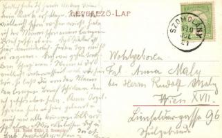 Szomolány, Smolenice; Gróf Pálffy kastély utcai részlet, kiadja Müller J. / street