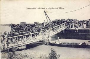K.u.K. soldiers crossing floating bridge