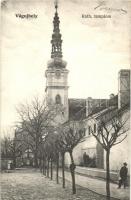 Vágújhely, Nové Mesto nad Váhom; Katolikus templom, Löwysohn Manó kiadása / church