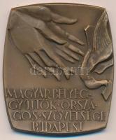 ~1979. "Magyar Bélyeggyűjtők Országos Szövetsége Budapest" Br plakett eredeti tokban (55,5x65mm) T:1-