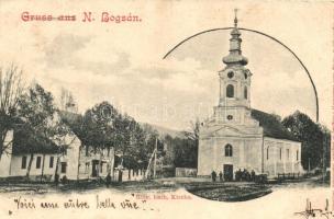Boksánbánya, Németbogsán, Fő utca, katolikus templom / main street, church (Rb)