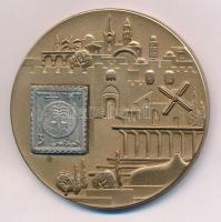 Izrael 1998. "Világbélyegkiállítás Tel-Aviv" kétoldalas Br emlékérem eredeti tokban (59,5mm) T:1- Israel 1998. "World Stamp Exhibiton Tel-Aviv" double sided Br commemorative medal in original case (59,5mm) C:AU