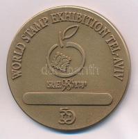 Izrael 1998. "Világbélyegkiállítás Tel-Aviv" kétoldalas Br emlékérem eredeti tokban (59,5m...
