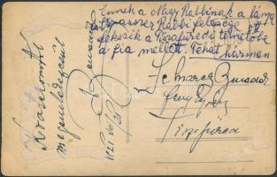 1921 Szófer Mór tiszafüredi rabbi eredeti photo, kézzel írt héber szöveg. Majse Szofer Cádik. Schwar...