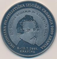 Horvátország 2009. "Horvát Nemzeti Bélyegkiállítás Krapina 2009 / Philatériai Társaság 15. évfordulója" horvát nyelvű, ezüstözött fém emlékérem, eredeti tokban (60mm) T:2 Croatia 2009. "Croatian National Stamp Exhibiton Krapina 2009 / 15th Anniversary of the Philateric Society" Croatian language, silver plated commemorative medal in original case (60mm) C:XF