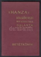 1943 a Hanza Hitelszövetkezet kitöltött betétkönyve