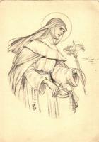 16 db vallásos témájú képeslap / 16 old religious postcards