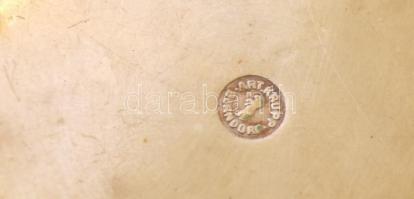 Alpakka teáscsésze, jelzett, d: 10 cm, m: 6,5 cm