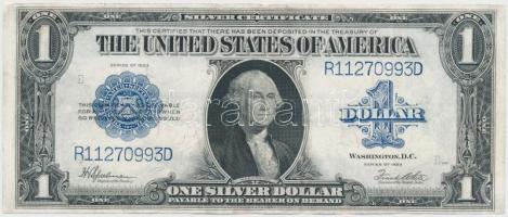 Amerikai Egyesült Államok 1923. 1$ kék pecsét Silver Certificate - Nagyméretű T:III restaurált USA 1923. 1 Dollar blue seal Silver Certificate - Large size C:F restored Krause 342