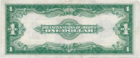Amerikai Egyesült Államok 1923. 1$ kék pecsét "Silver Certificate - Nagyméretű" T:III rest...