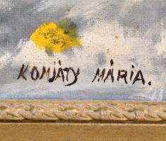 Komjáty Mária (?-?): Virágcsendélet. Olaj, vászon, jelzett, keretben, 80×60 cm