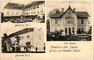 Varasdfürdő, Warasdin-Töplitz, Varazdinske-Toplice; Gostiona Br. 1., Gostiona Br. 3., Villa Bauer