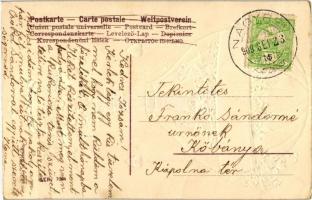 Balloon, floral Emb. litho greeting card