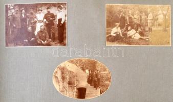 cca 1920-40 Vegyes fotó tétel albumba ragasztva benne  katonai is, különböző méretben és minőségben