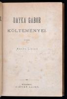 Dayka Gábor: Dayka Gábor költeményei. Nemzeti Könyvtár 11. Budapest,1880, Aigner Lajos, XLIII+193 p....