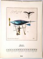 MALÉV hiányos falinaptár, csak júniustól decemberig meglévő lapokkal, szép illusztrációkkal, középen...