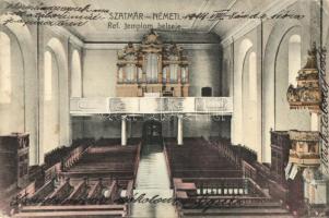 Szatmárnémeti, Satu Mare; Református templom, orgona, belső, kiadja Reizer János / church, organ, interior (EB)