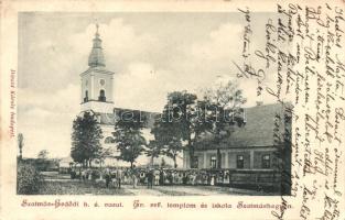 Szatmárhegy, Viile Satu Mare; Helyi érdekű vasút, református templom, iskola, kiadja Divald Károly / railway, church, school