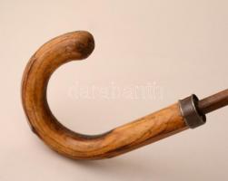 cca 1950 női fa nyelű esernyő, h:67 cm