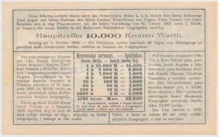 Budapest 1903. "Tanuló Sorsjegy" 1K értékben, felülbélyegzéssel T:I- kis szennyeződés