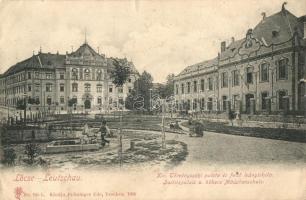 Lőcse, Levoca, Leutschau; Törvényszéki palota, Felső leányiskola, Feitzinger Ede No. 945 L. / Palace of Forensic, girl school (b)