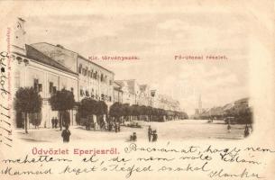 Eperjes, Presov; Törvényszék, Fő utca, Divald / court, street (fa)