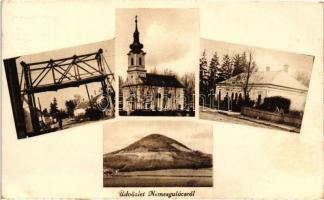 Nemesgulács, Bazaltbánya, zúzótelep, templom; Steegmüller fényképész