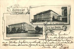 1899 Szeged, Polgári Törvényszék, gimnázium, Gönczi J. József tulajdona, floral (EK)