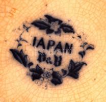 Jelzett japán tálka, kézzel festett, hibátlan, d:15 cm