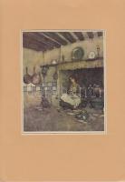 1910 Edmund Dulac: 2 db Hamupipőke-illusztráció, nyomat, Hodders and Stoughton kiadása, London, jelz...