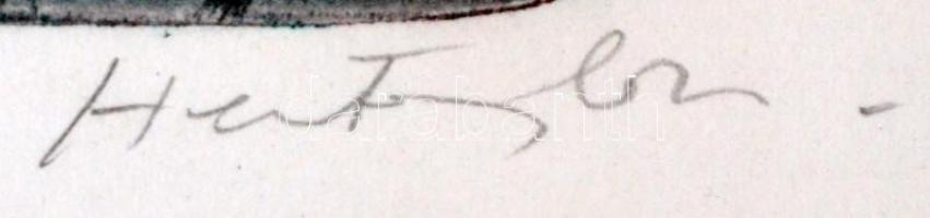 Hertay Mária (1932-): Tulipán. Színes rézkarc, papír, jelzett, paszpartuban, 15x10 cm