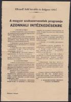 1956 A magyar szakszervezetek programja azonnali intézkedésekre, 29x20cm