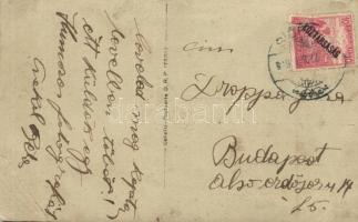 1919 Humoros katonai lap a Tanácsköztársaság idejéből / Humorois military postcard from the period o...