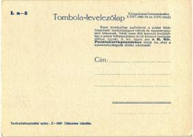 Karácsonyi kántálok. Tombola levelezőlap a szelvény nélkül / lottery postcard, Christmas greeting (w...