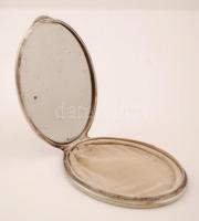 Régi ezüst pudrié tükörrel, monogrammal / Antique silver purdié with initials 62,3g 8x6 cm