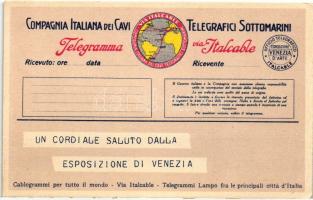 Compagnia Italiana dei Cavi Telegrafici Sottomarini, Esposizione di Venezia / Italcable, Italian telecommunication company advertisement