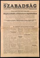 1945 márc. 19. Szabadság, Demokratikus Napilap: Megkezdődik a földreform végrehajtása,  kis szakadással,  pp.:4, 46x32cm