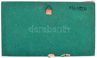 Martsa István (1912-1978): Mulatozók, bronz plakett fára erősítve, mozog, jelzés nélkül, a fa picit ...