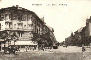 Budapest VIII. József körút, Valéria kávéház, villamos (EK)