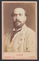 Jean Baptiste Faure (1830-1914) francia operaénekes fényképe / Original photo of Jean Baptiste Faure (1830-1914) opera singer baritone 9x11 cm