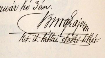 1886 Bp., Császári és apostoli felség határozata alapján Sárközy Józsefnek kiállított kinevező okmán...