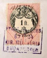 1883 Őfelsége a király nevében kiadott táblabírói vizsgadiploma Sárközy József számára szárazpecsétt...