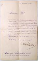 1878 Bp., Mailáth György(1818-1883) a főrendiház elnökének felkérése Sárközy Józsefnek az állandó hármas bizottságban való részvételre, Mailáth aláírásával