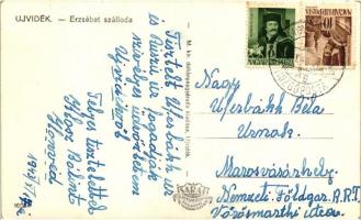 Újvidék, Novi Sad; Erzsébet szálloda, üzletek / hotel, shops, automobiles