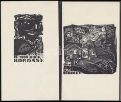Bordás Ferenc (1911-1982): 3 db alkalmi grafika, fametszet, papír, jelzettek (az egyik szignózva), különböző méretben